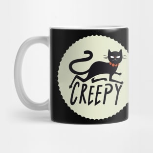 Creepy Black Cat Mug